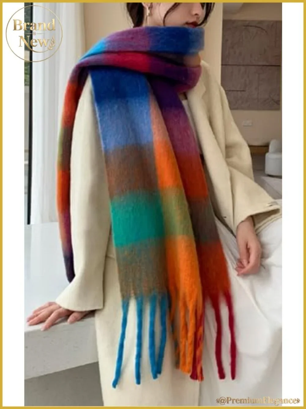 Wander Agio Women's Winter Warm Scarf Long Shawl Thick Blanket Wrap Plaid